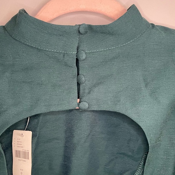Anthropologie Maeve Open-Back Bow Blouse in Teal Green - Picture 12 of 16